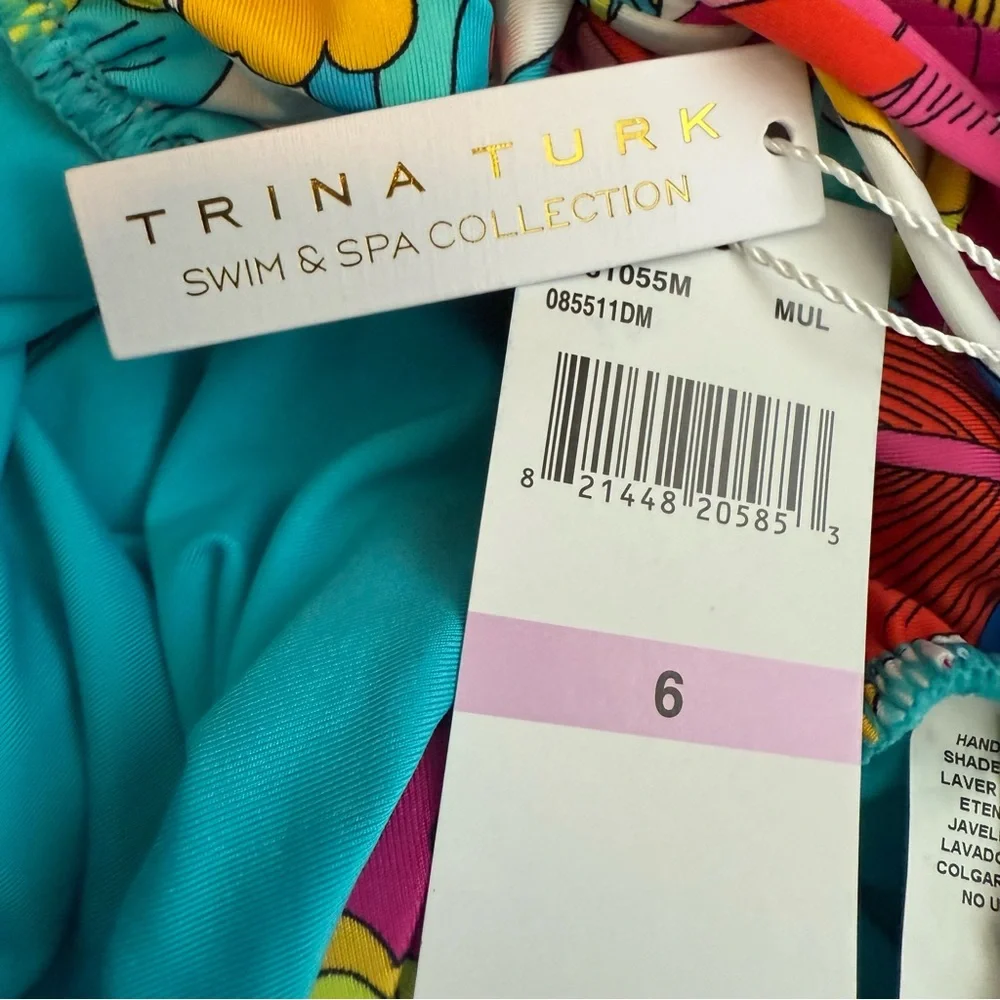 Trina Turk Red and Yellow One Piece Swimsuit - Picture 12 of 12